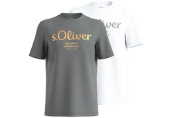 s.Oliver T-Shirt mit Metallic-Logo-Aufdruck 2er Pack 