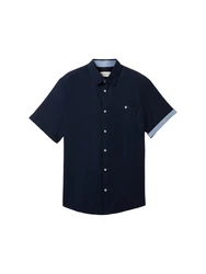 TOM TAILOR Hemd Chambray Kurzarm navy/blue denim