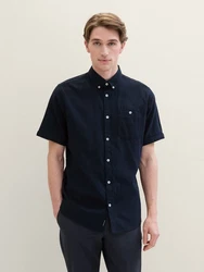 TOM TAILOR Hemd Chambray Kurzarm navy/blue denim