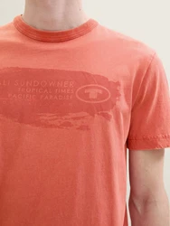 TOM TAILOR T-Shirt mit Textprint Orange/Rot