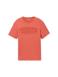 TOM TAILOR T-Shirt mit Textprint Orange/Rot