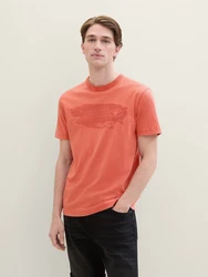 TOM TAILOR T-Shirt mit Textprint Orange/Rot