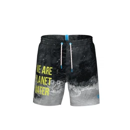 Badeshorts MEN'S WATER PRINTS BEACH BOXER BLACK-BEACH-SOFT GREEN