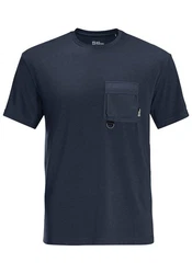 Jack Wolfskin T-Shirt WANDERTHIRST Dunkelblau/Blau