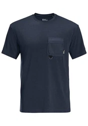 Jack Wolfskin T-Shirt WANDERTHIRST Dunkelblau/Blau