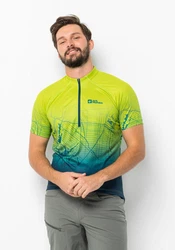 Jack Wolfskin T-Shirt MOROBBIA HZ PRINT Grün/Neonfarben/Gelb/Blau