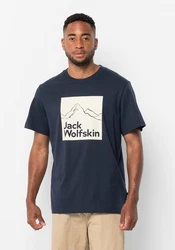 Jack Wolfskin T-Shirt BRAND T Dunkelblau/Schwarz/Blau