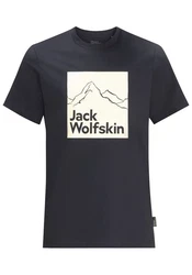Jack Wolfskin T-Shirt BRAND T Dunkelblau/Schwarz/Blau