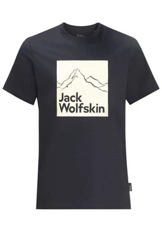 Jack Wolfskin T-Shirt BRAND T Dunkelblau/Schwarz/Blau