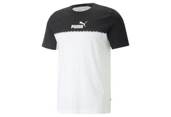 PUMA T-Shirt ESS BLOCK X TAPE TEE Lila/Weiß/Schwarz