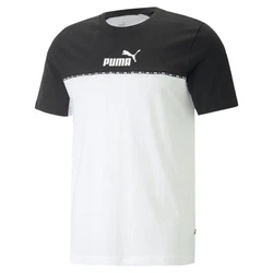 PUMA T-Shirt ESS BLOCK X TAPE TEE Lila/Weiß/Schwarz