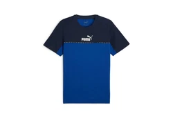 PUMA T-Shirt ESS BLOCK X TAPE TEE Dunkelblau/Blau