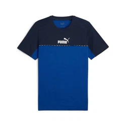 PUMA T-Shirt ESS BLOCK X TAPE TEE Dunkelblau/Blau