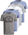 Jack & Jones Print-Shirt (5er-Pack) T-Shirts mit Aufdruck Blau/Hellblau/Grau/Dunkelblau Jack & Jones Print-Shirt (5er-Pack) T-Shirts mit Aufdruck Blau/Hellblau/Grau/Dunkelblau