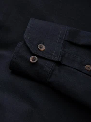 OMBRE Langarmhemd Regular Fit Dunkelblau/Hellblau/Blau