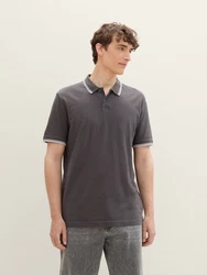 TOM TAILOR Denim Poloshirt Basic Dunkelgrau/Grau