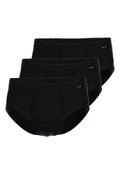 Ammann Slip 3er Pack Jeans Feinripp Schwarz/Dunkelgrau