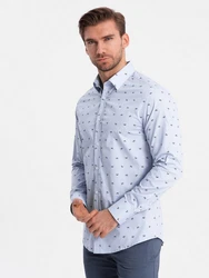 Herrenhemd Ombre Hellblau/Blau