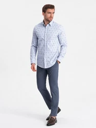 Herrenhemd Ombre Hellblau/Blau