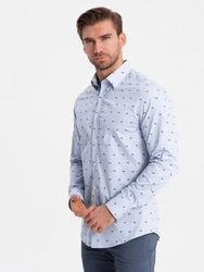 Herrenhemd Ombre Hellblau/Blau