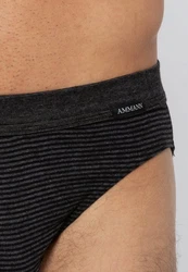 Ammann Slip 3er Pack Jeans Feinripp Schwarz/Dunkelgrau