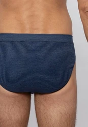 Ammann Slip 3er Pack Jeans Feinripp Dunkelblau/Hellblau/Blau
