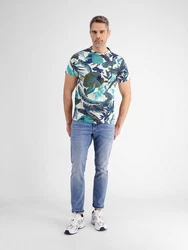 LERROS T-Shirt Hawaiian-Style Blau/Dunkelgrün/Grün