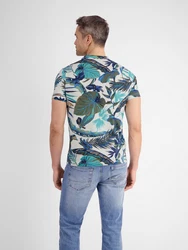 LERROS T-Shirt Hawaiian-Style Blau/Dunkelgrün/Grün