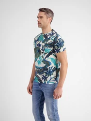 LERROS T-Shirt Hawaiian-Style Blau/Dunkelgrün/Grün