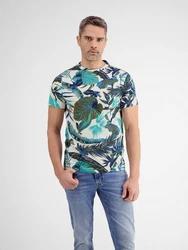 LERROS T-Shirt Hawaiian-Style Blau/Dunkelgrün/Grün