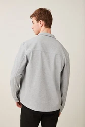 Next Hemdjacke aus Jersey Hellgrau/Grau