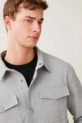 Next Hemdjacke aus Jersey Hellgrau/Grau