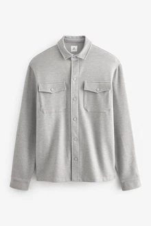 Next Hemdjacke aus Jersey Hellgrau/Grau