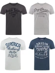riverso Herren T-Shirt RIVLeon Regular Fit Kurzarm Print Tee Shirt Dunkelblau/Blau/Grau