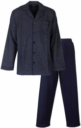 Schlafanzug Herren Pyjama geknpft (2 tlg) Baumwolle