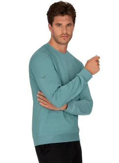 TRIGEMA Sweatshirt aus Biobaumwolle Grün/Türkis/Hellblau