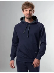 Trigema Kapuzensweatshirt aus Biobaumwolle blau/navy