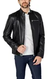 Schwarze Leder Bikerjacken image