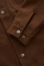 Next Lederimitatjacke Truckerjacke mit Kragen aus Velourskunstleder (1) Braun/Dunkelbraun