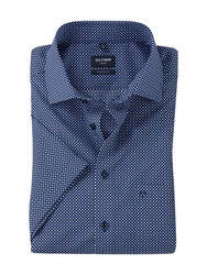 OLYMP Kurzarmhemd Luxor modern fit Blau/Dunkelblau/Grau/Hellblau