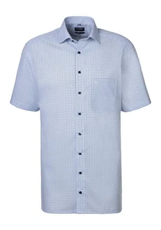 OLYMP Kurzarmhemd Luxor modern fit Hellblau/Blau/Dunkelblau