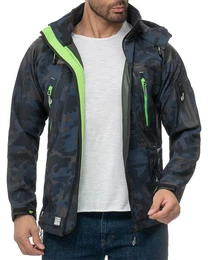 Softshelljacke Herren Outdoor Jacke batechno Camo - Navy-Green M