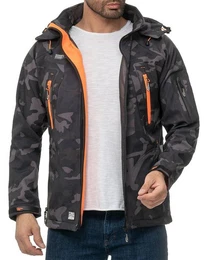 Softshelljacke Herren Outdoor Jacke batechno Camo - Black-Orange M