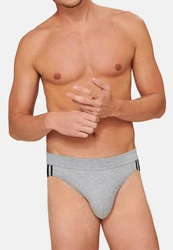 Schiesser Slip Organic Cotton mit seitlichen Streifen (6er Pack) Grau/Hellgrau