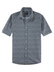 OLYMP Kurzarmhemd Casual Blau/Hellblau/Dunkelblau