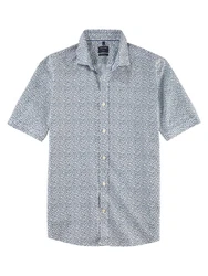 OLYMP Kurzarmhemd Casual Blau/Hellblau/Dunkelblau/Grau
