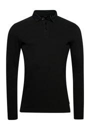Langarm-Poloshirt Herren Longsleeve STUDIOS L/S JERSEY POLO Black Schwarz