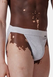 Skiny Slip Herren Tanga-Slip 2er Pack Cotton Retro Grau/Hellgrau