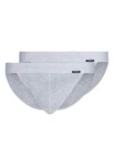 Skiny Slip Herren Tanga-Slip 2er Pack Cotton Retro Grau/Hellgrau