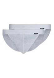 Skiny Slip Herren Tanga-Slip 2er Pack Cotton Retro Grau/Hellgrau